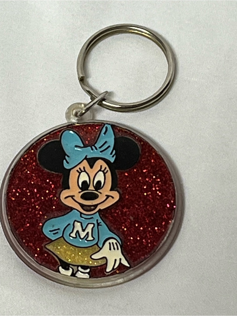 Disney Minnie Mouse Red Glitter Keychain by